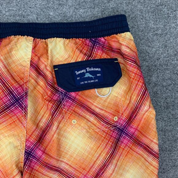 Tommy Bahama Beach Shorts Mens Large Brief Lined Live The Island Life Swim Trunk - Picture 10 of 12